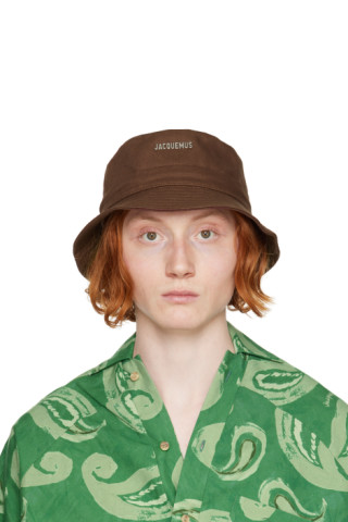 Jacquemus: Brown Le Raphia 'Le Bob Gadjo' Bucket Hat | SSENSE