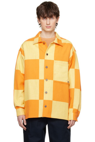 Jacquemus: Yellow Le Raphia 'La Surchemise Tecido' Shirt | SSENSE