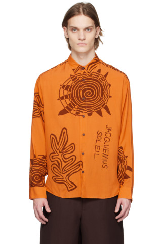 Orange Le Raphia 'La Chemise Simon' Shirt by JACQUEMUS on Sale