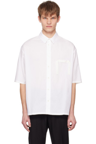 Jacquemus: White Le Raphia 'La Chemise Cabri' Shirt | SSENSE