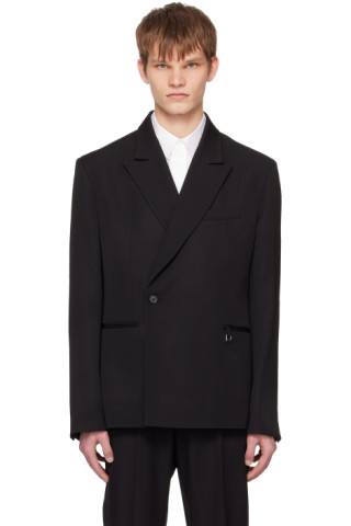 Jacquemus: Black Le Raphia 'La Veste Madeiro' Blazer | SSENSE