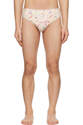 Beige Le Raphia 'Le Slip De Bain' Swim Briefs
