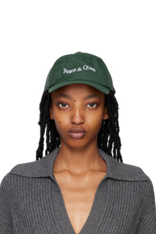 Museum of Peace & Quiet: Green Wordmark Cap | SSENSE