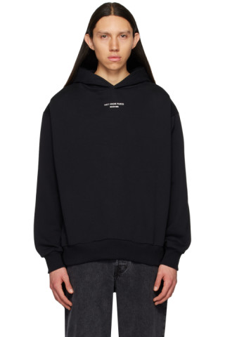 Black 'Le Hoodie Slogan' Hoodie by Drôle De Monsieur on Sale