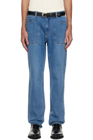 SSENSE Exclusive Blue Sunburn Jeans by Kijun on Sale