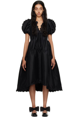 Black Leana Midi Dress by Kika Vargas on Sale