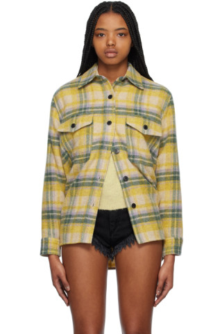 Isabel Marant Etoile: Yellow & Green Faxon Jacket | SSENSE