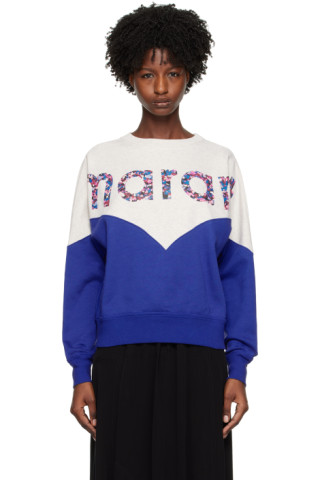 Gray & Blue Houston Sweatshirt by Isabel Marant Etoile on Sale