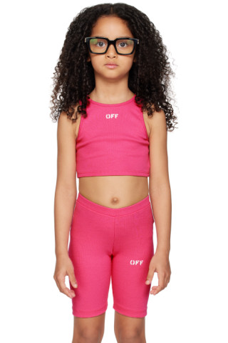 Logo Cotton Beanie in Pink - Off White Kids