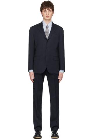 Navy Tropical Wool Suit by Ring Jacket on Sale