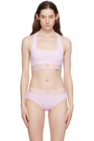 Buy Versace Pink Semi-sheer Bra - 1pa40 Fuchsia At 75% Off