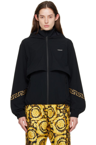 Black Greca Jacket by Versace Underwear on Sale