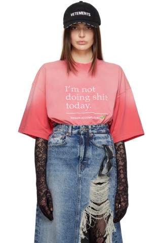 Shop Vetements Not Doing Shit Today Cotton T-Shirt