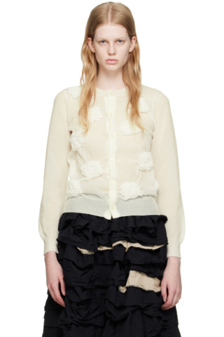 White Flower Cardigan by Comme des Garçons Comme des Garçons on Sale