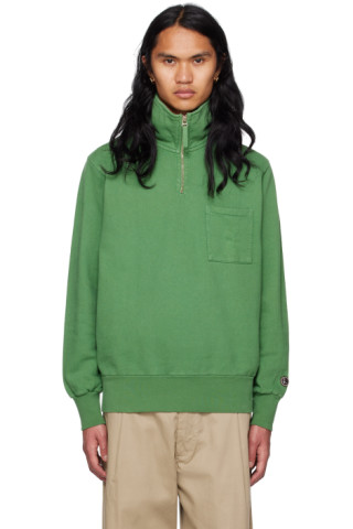 Universal Works - Green Half-Zip Sweatshirt