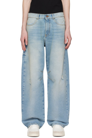 Blue Alameda Jeans by Palm Angels on Sale