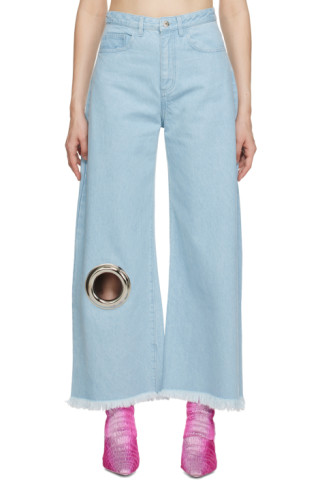 【関税込み】Marques Almeida ブルー アイレット ジーンズ 231714F069004_1.jpg
