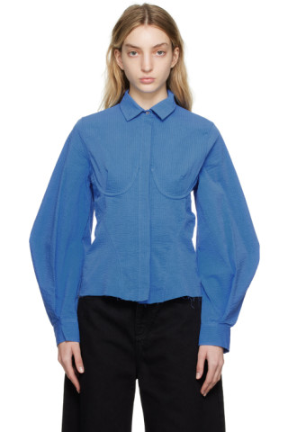 Blue Corset Shirt by Marques Almeida on Sale