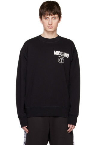 Moschino: Black Double Smiley Sweatshirt | SSENSE