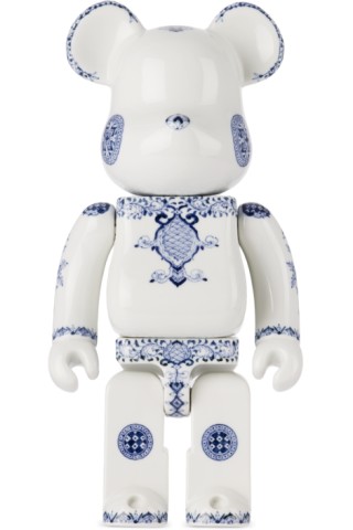 MEDICOM TOY - White & Blue Takumi Seika Sarasamon 400% Bearbrick