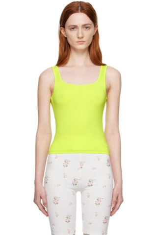 Yellow Symbol Tank Top by OPEN YY on Sale