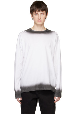 White Spray Paint Long Sleeve T-Shirt by Isabel Benenato on Sale
