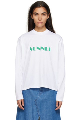 【関税込み】SUNNEI オフホワイト Big Spiral Tシャツ 231736F110012_1.jpg