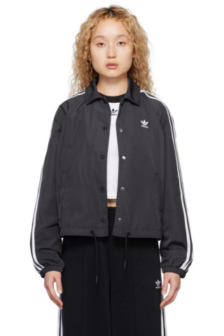 Black Adicolor Classics 3-Stripes Jacket by adidas Originals on Sale