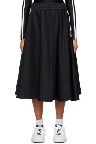 bunke ting uddybe adidas Originals: Black & White Striped Midi Skirt | SSENSE