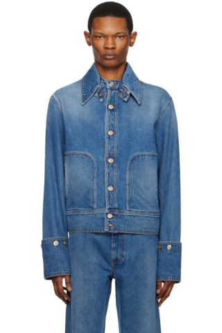 Wales Bonner - Blue Delta Denim Jacket