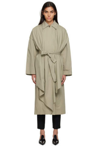 TOTEME: Beige Layered Trench Coat | SSENSE