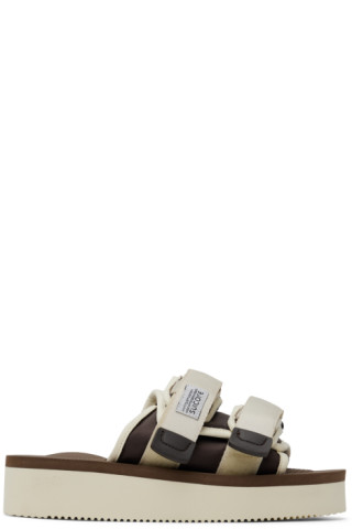 Off-White & Brown MOTO-PO Sandals by Suicoke on Sale