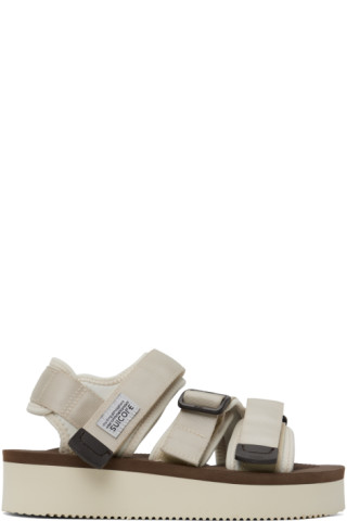 Suicoke: Off-White & Brown KISEE-PO Sandals | SSENSE Canada