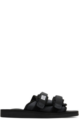 Black Moto Cab Sandals by SUICOKE on Sale