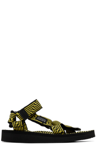 Suicoke - Black & Yellow DEPA-JC01 Sandals