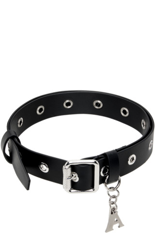 Black Leather Choker by 1017 ALYX 9SM on Sale