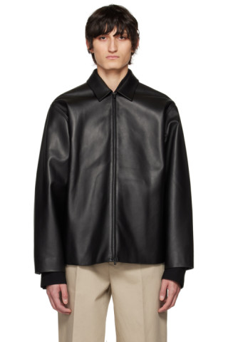 Fear of God: Black Relaxed Leather Jacket | SSENSE