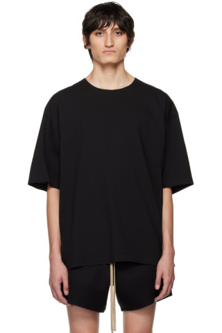 Fear of God: Black Double-Layered T-Shirt | SSENSE