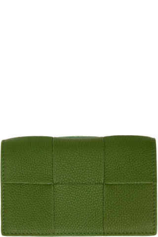 Bottega Veneta: Green Business Card Case | SSENSE