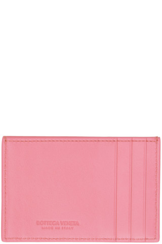 Bottega Veneta: Pink Credit Card Case | SSENSE