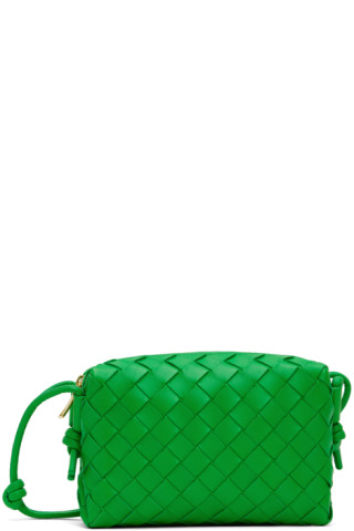 Bottega Veneta Parakeet Green Intrecciato Woven Leather Mini Loop Camera Bag  - Yoogi's Closet