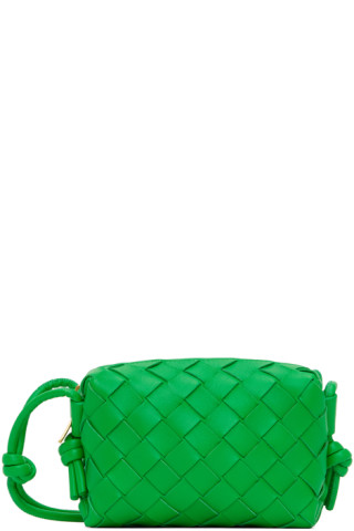 Bottega Veneta: Green Mini Loop Camera Bag