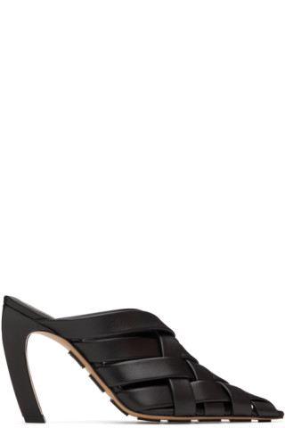 Bottega Veneta: ブラック Alfie ミュール | SSENSE 日本