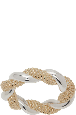 Bottega Veneta White and Gold Twist Bracelet – BlackSkinny