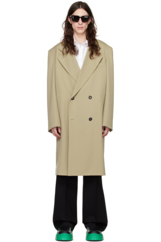 Bottega Veneta® Men's Grain De Poudre Coat in Travertine. Shop