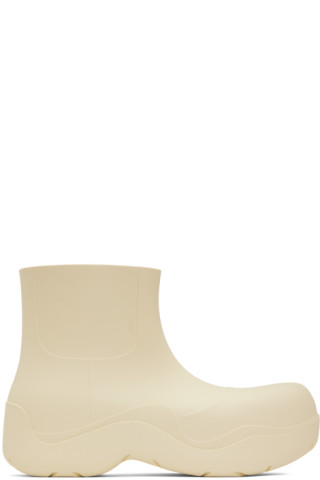 Bottega Veneta: Beige Puddle Boot | SSENSE