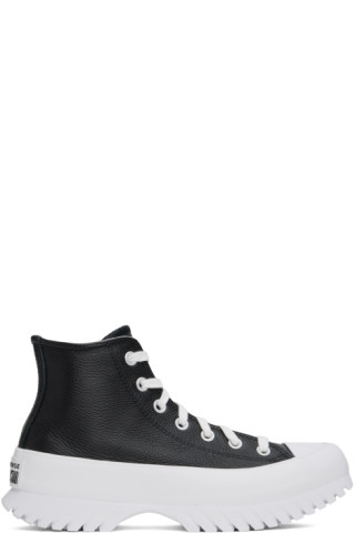 Black Leather Chuck Taylor All Star Lugged 2.0 Sneakers by Converse on Sale