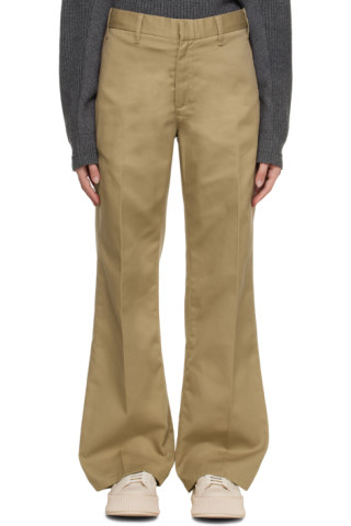 Re/Done: Khaki Super Wide-Leg Trousers | SSENSE