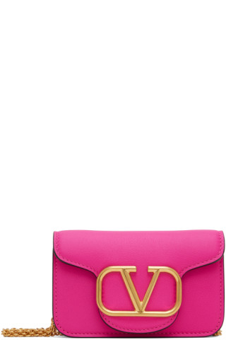 Valentino Garavani Small Letter smooth-grain Shoulder Bag - Pink