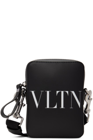 Valentino Garavani: Black Small 'VLTN' Crossbody Bag | SSENSE Canada